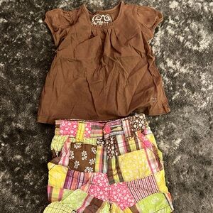 Grace Floral Brown and White Shorts